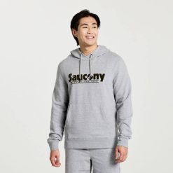 ξεκούραστη κουκούλα XB6V386 ανοιχτό γκρι γραφικό ρείκι Saucony